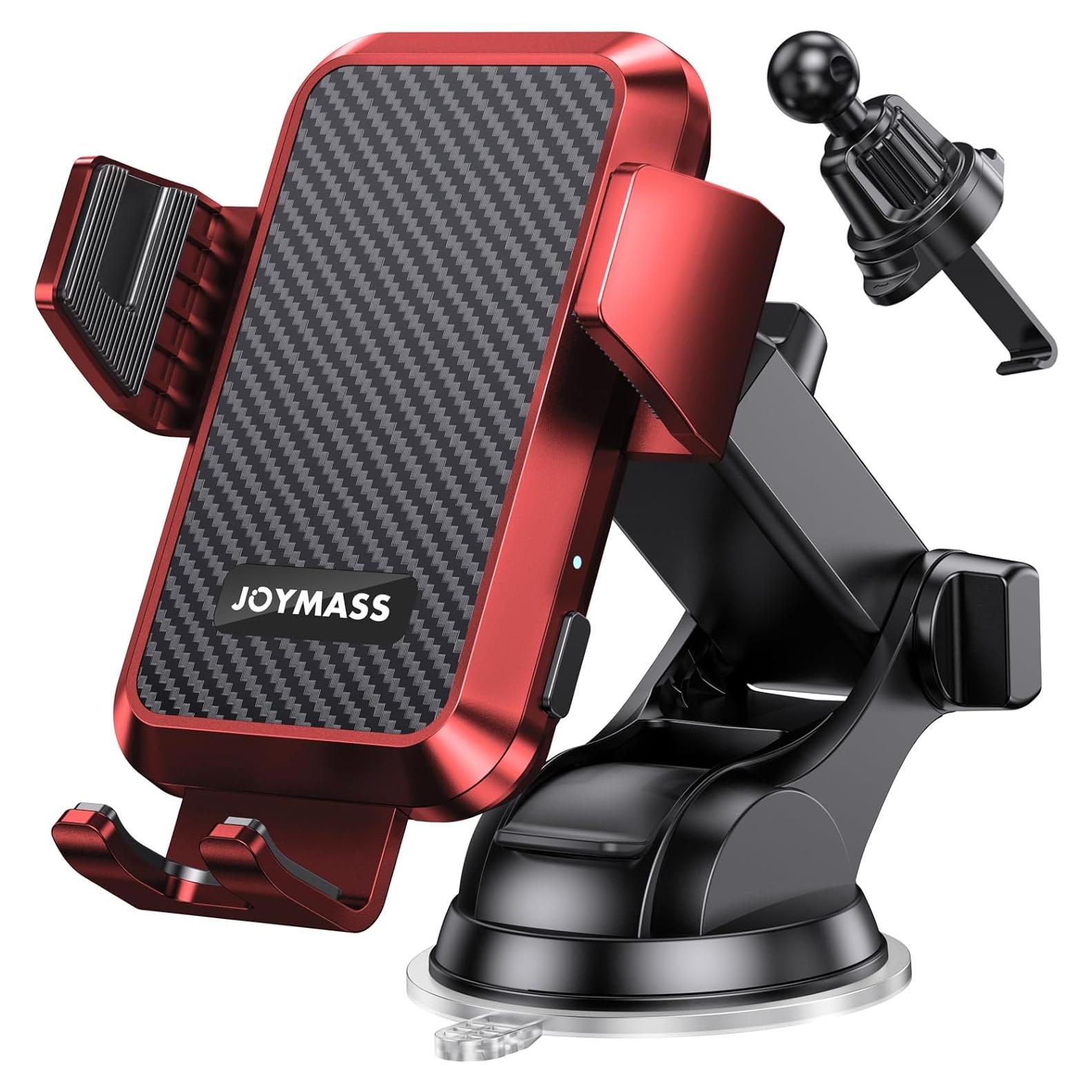 Cargador Inalámbrico para Auto JOYMASS 15W Rojo Soporte Teléfono