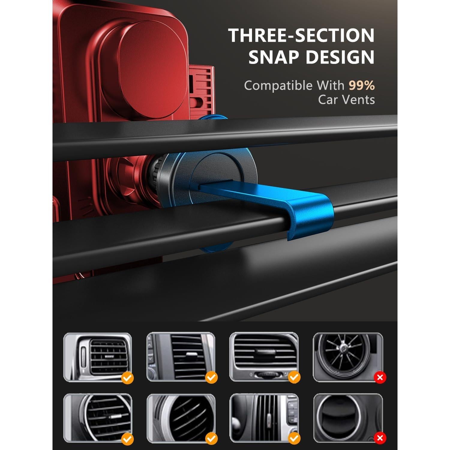 Cargador Inalámbrico para Auto JOYMASS 15W Rojo Soporte Teléfono