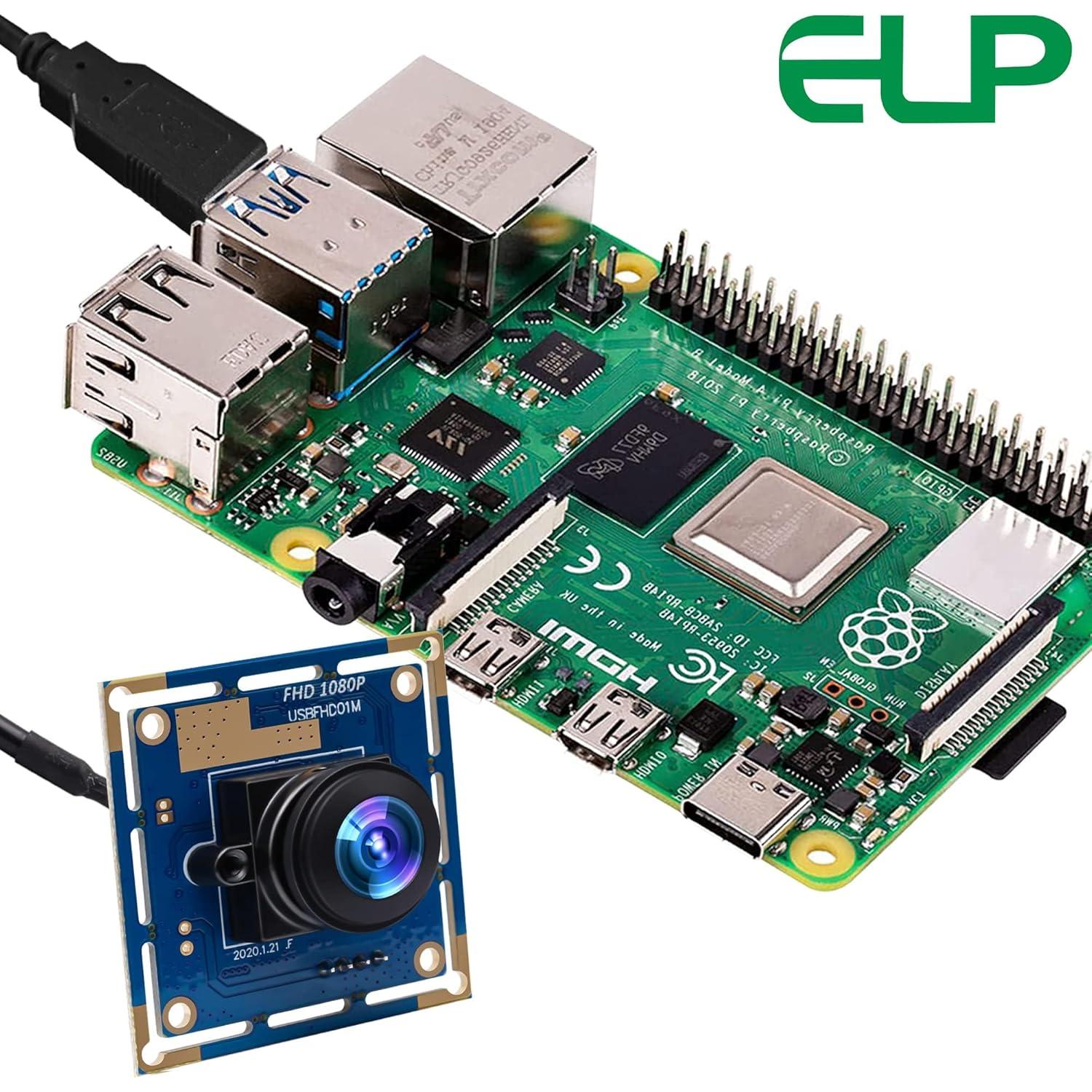 Cámara USB ELP 1MP HD Fisheye 170° para PC y Raspberry Pi