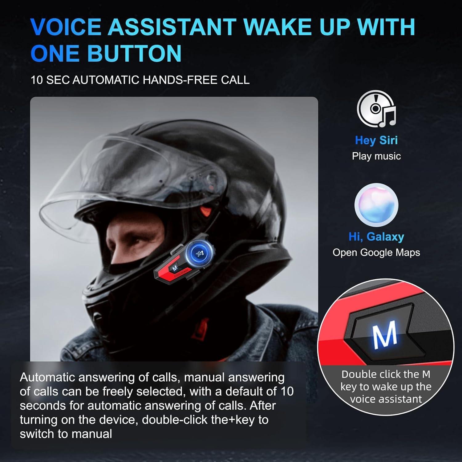 Auricular Bluetooth X7 para Casco de Motocicleta Rojo