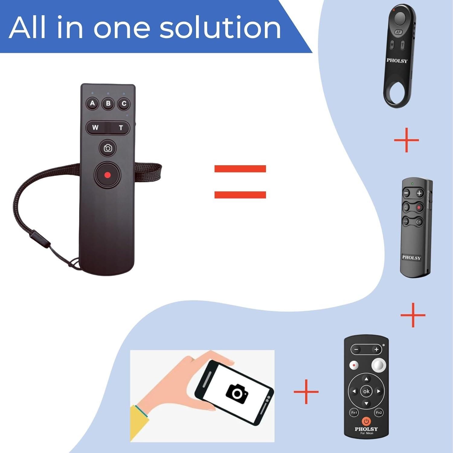 Control Remoto PHOLSY Bluetooth para Cámara y Smartphone