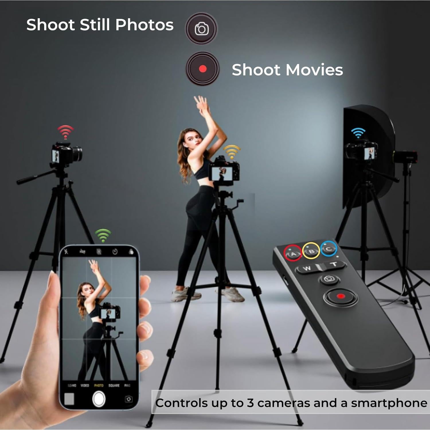 Control Remoto PHOLSY Bluetooth para Cámara y Smartphone