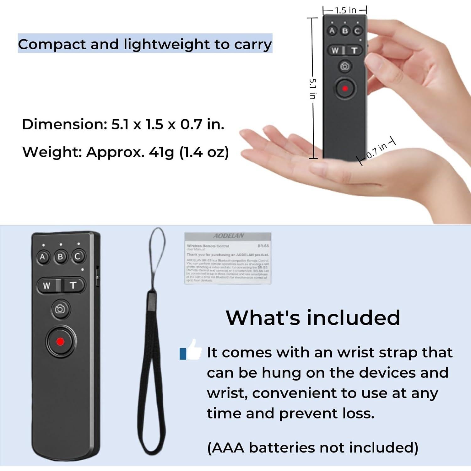 Control Remoto PHOLSY Bluetooth para Cámara y Smartphone