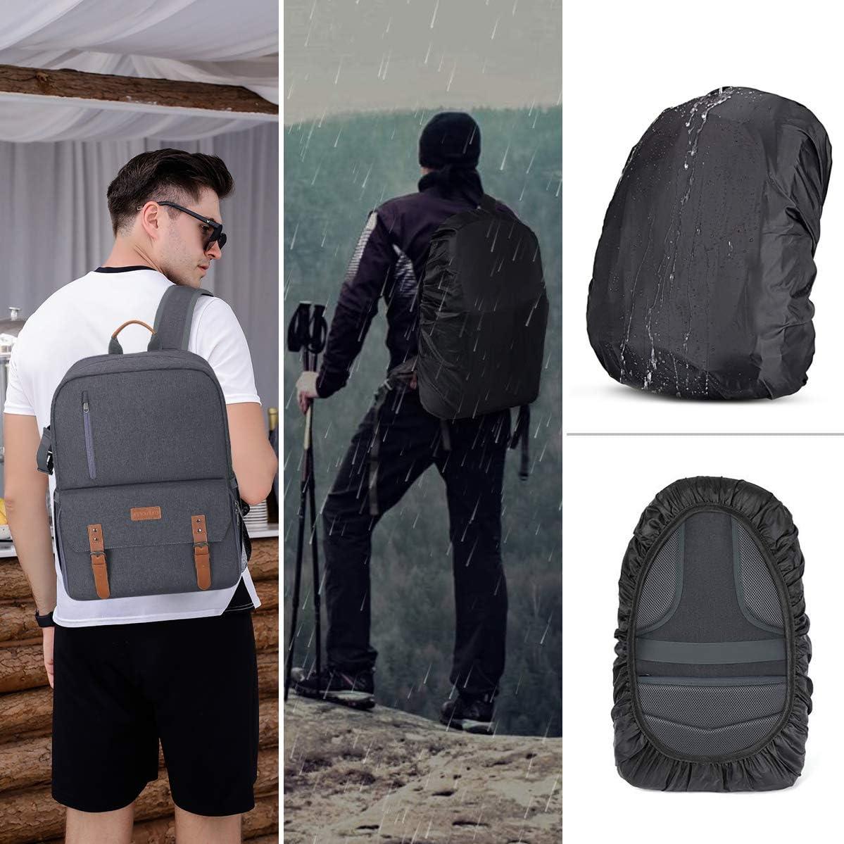 Mochila para cámara MOSISO 17.3" con puerto USB y cubierta lluvia