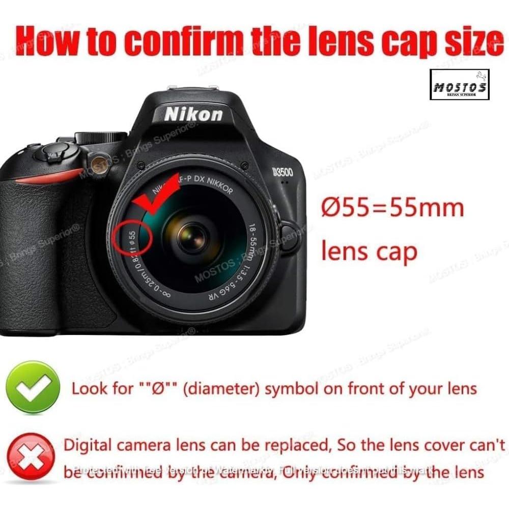 Capucha de Lente de 55mm MOSTOS para Nikon DSLR