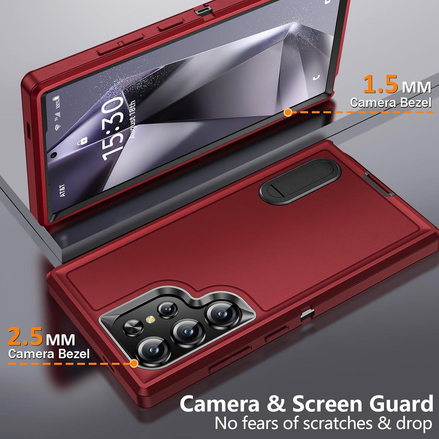 Funda BaHaHoues para Samsung Galaxy S24 Ultra 5G - Rojo/Negro