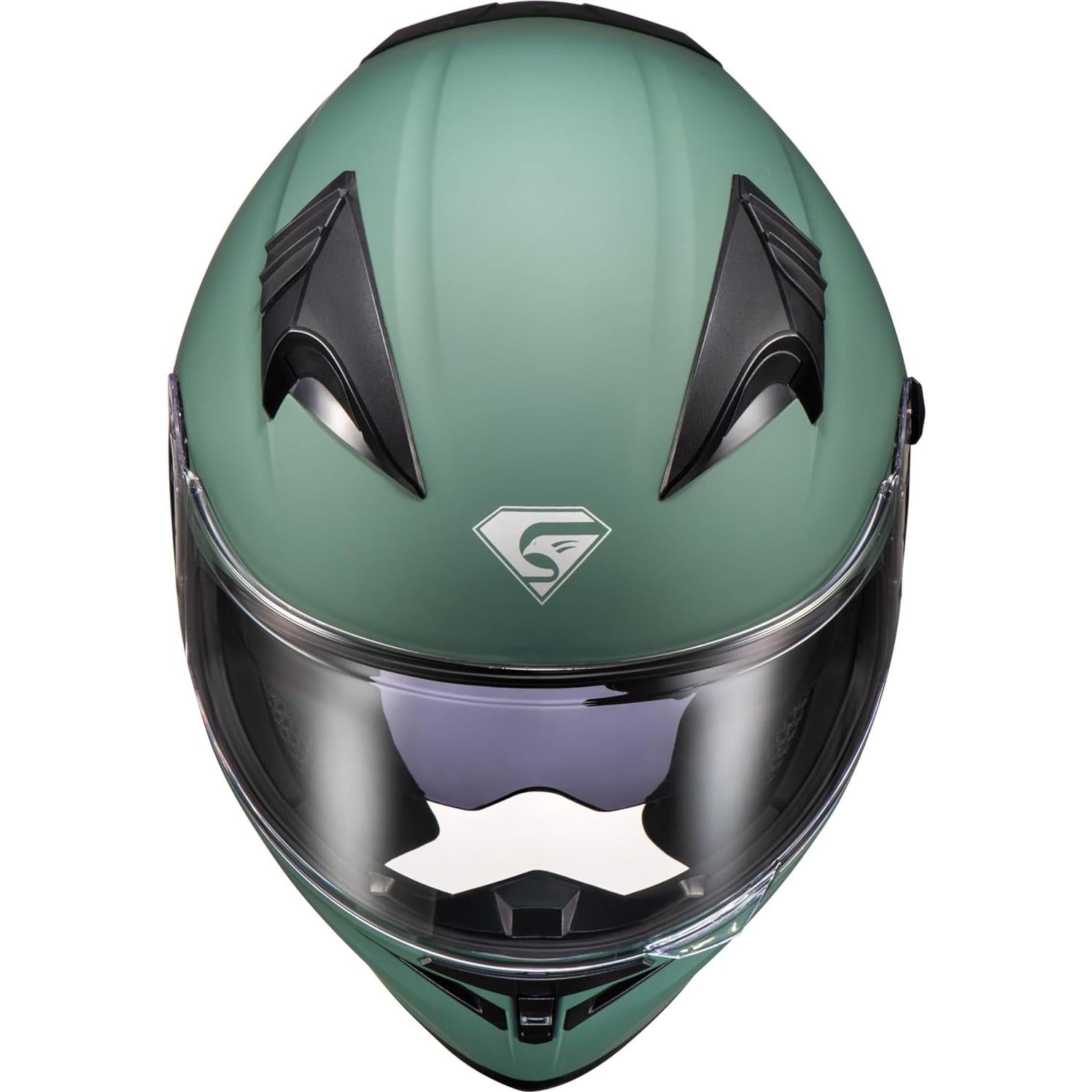 Casco de motocicleta KYPARA 807 Verde mate Mediano DOT