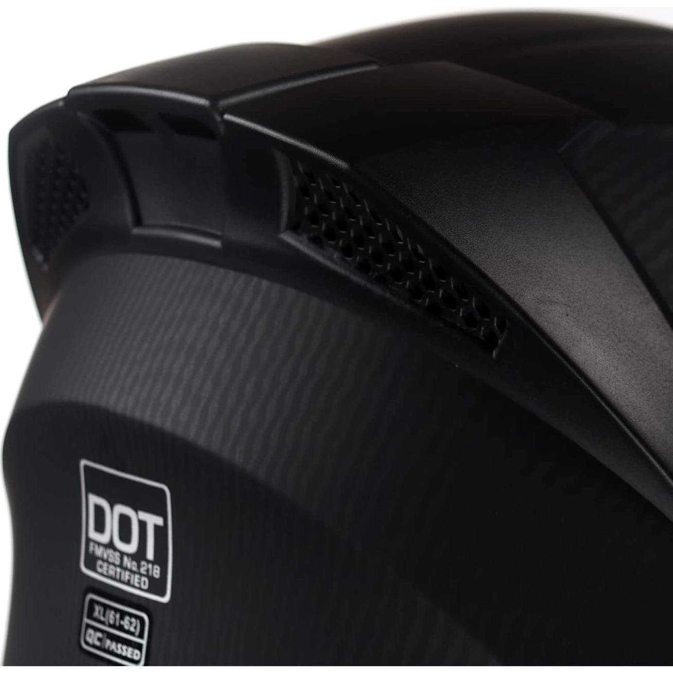 Casco de motocicleta KYPARA 807 Negro Mate Grande DOT