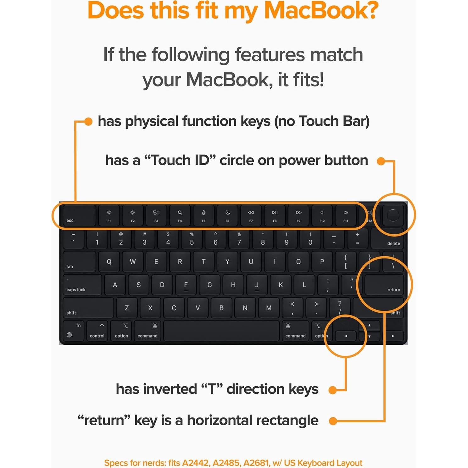 Protector de Teclado UPPERCASE para MacBook Pro/Air 14/15