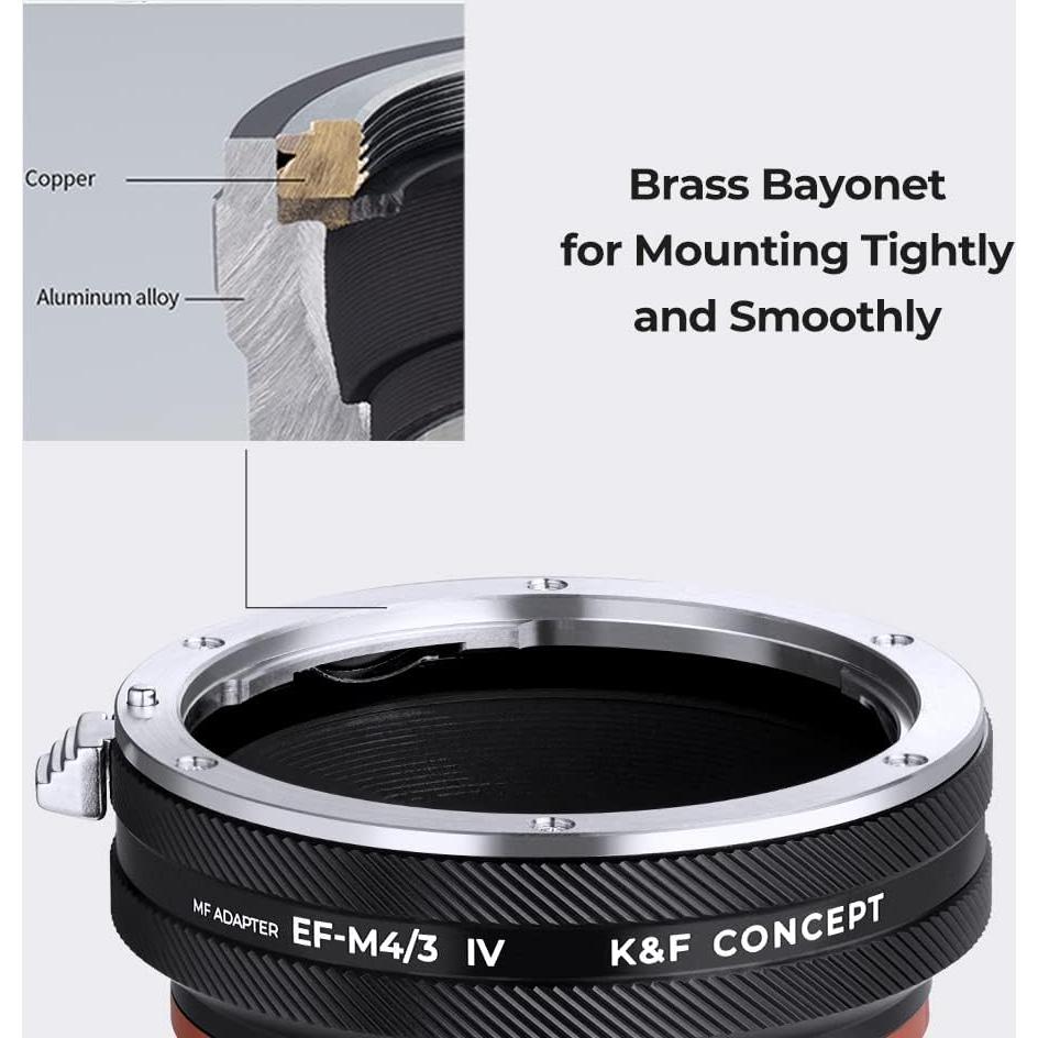 Adaptador de Montura de Lente K&F Concept para Canon EF a M4/3