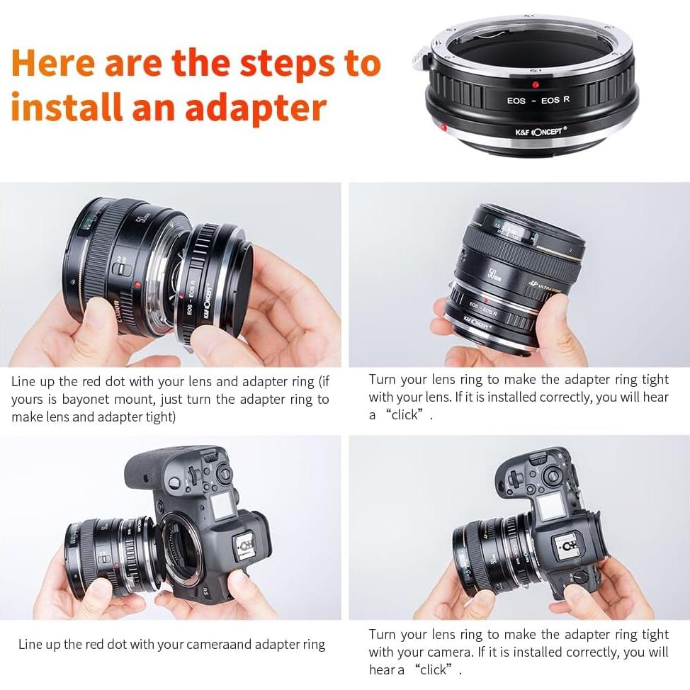 Adaptador de Montura de Lente K&F Concept para Canon EOS R