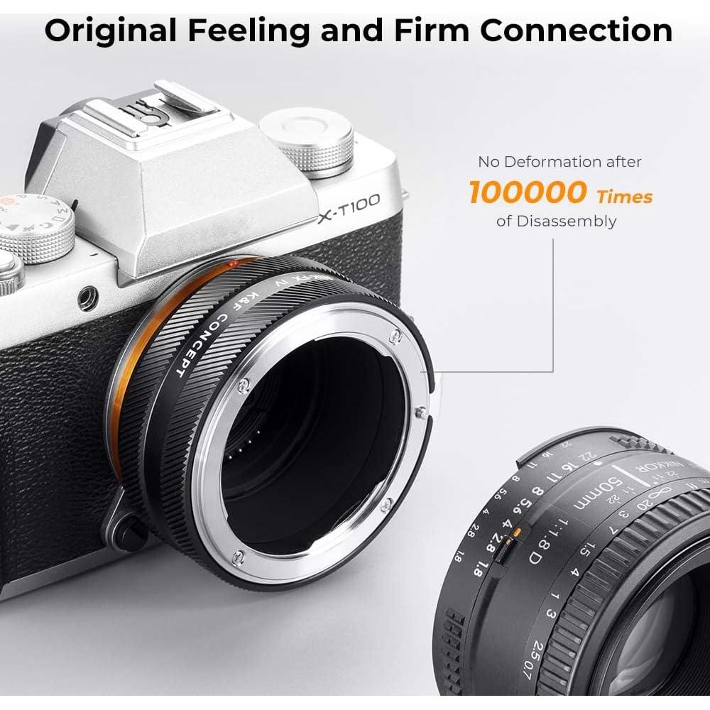 Adaptador de Montura K&F Concept IV PRO Nikon F a Fujifilm X