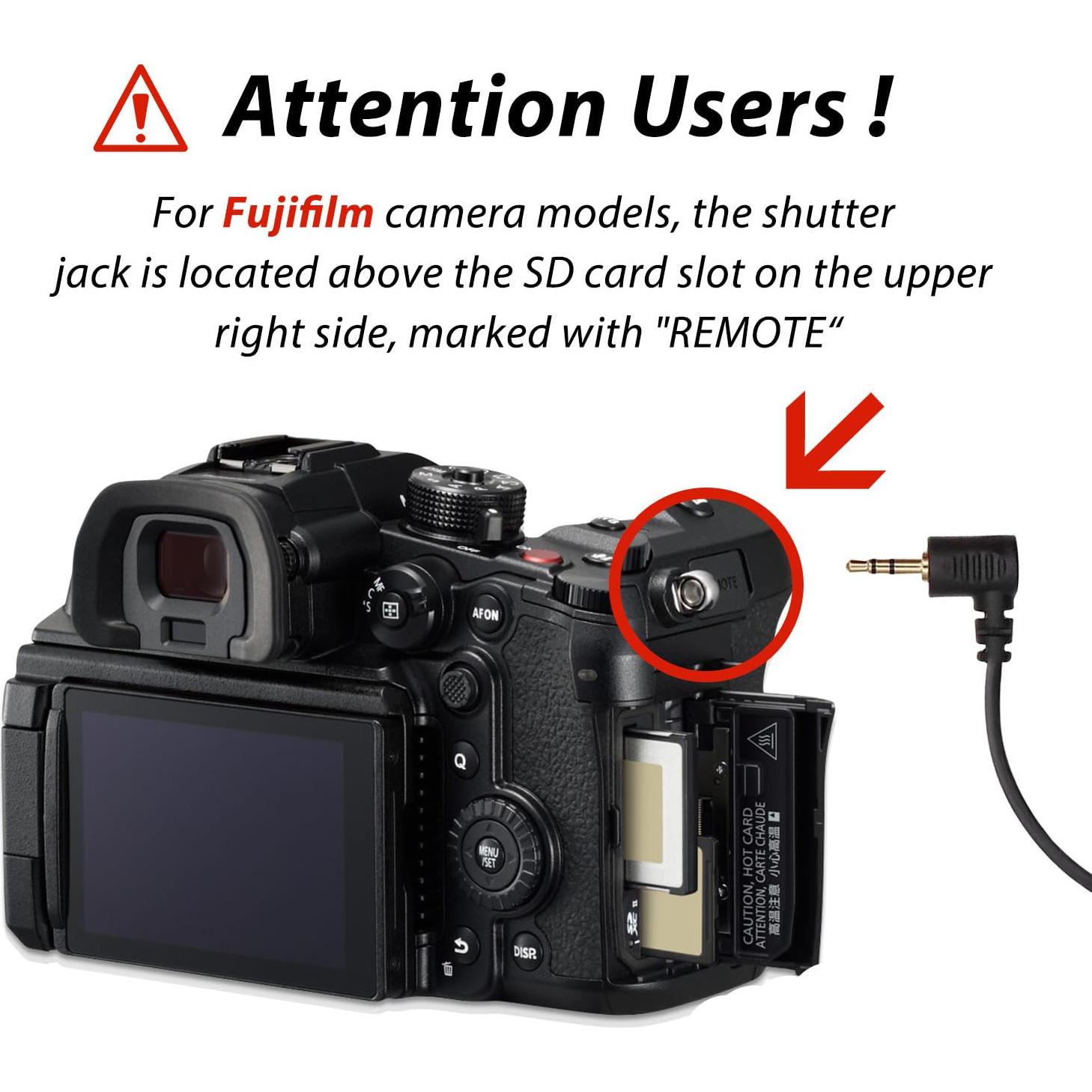 Cable de liberación del obturador RSS-F 2.5mm para cámaras Fuji y DJI