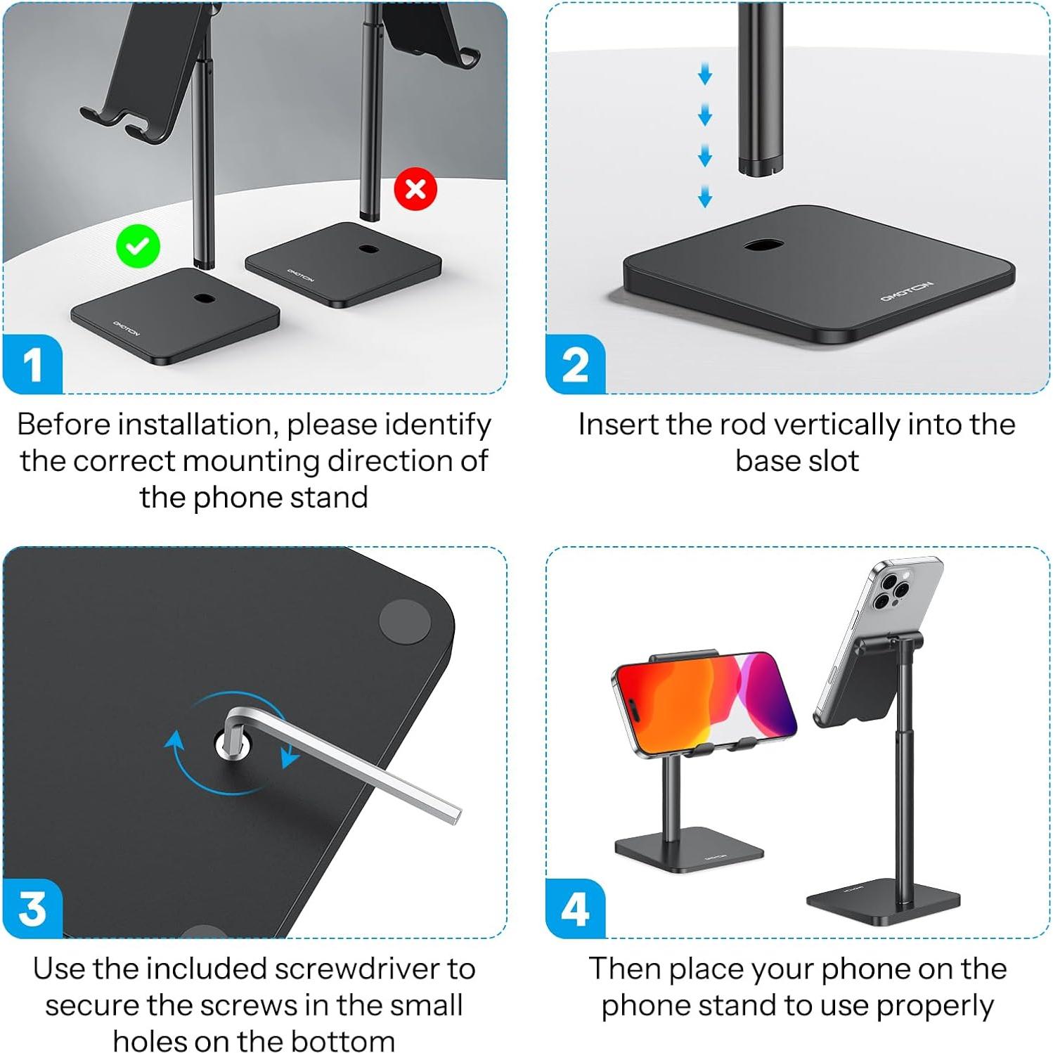 Soporte para Teléfono OMOTON Ajustable 3.5-7.0 pulgadas