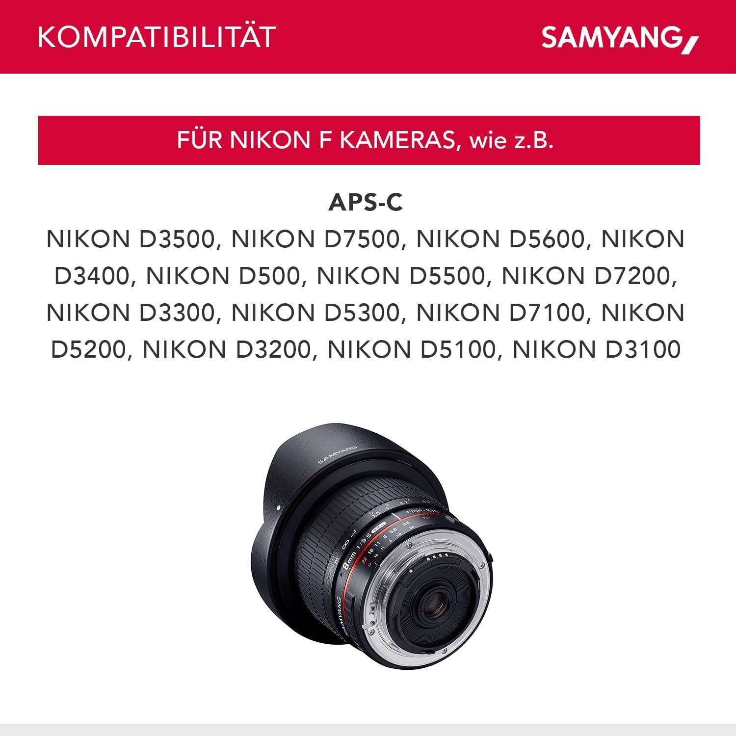 Lente Ojo de Pez Samyang 8mm F3.5 para Nikon DSLR