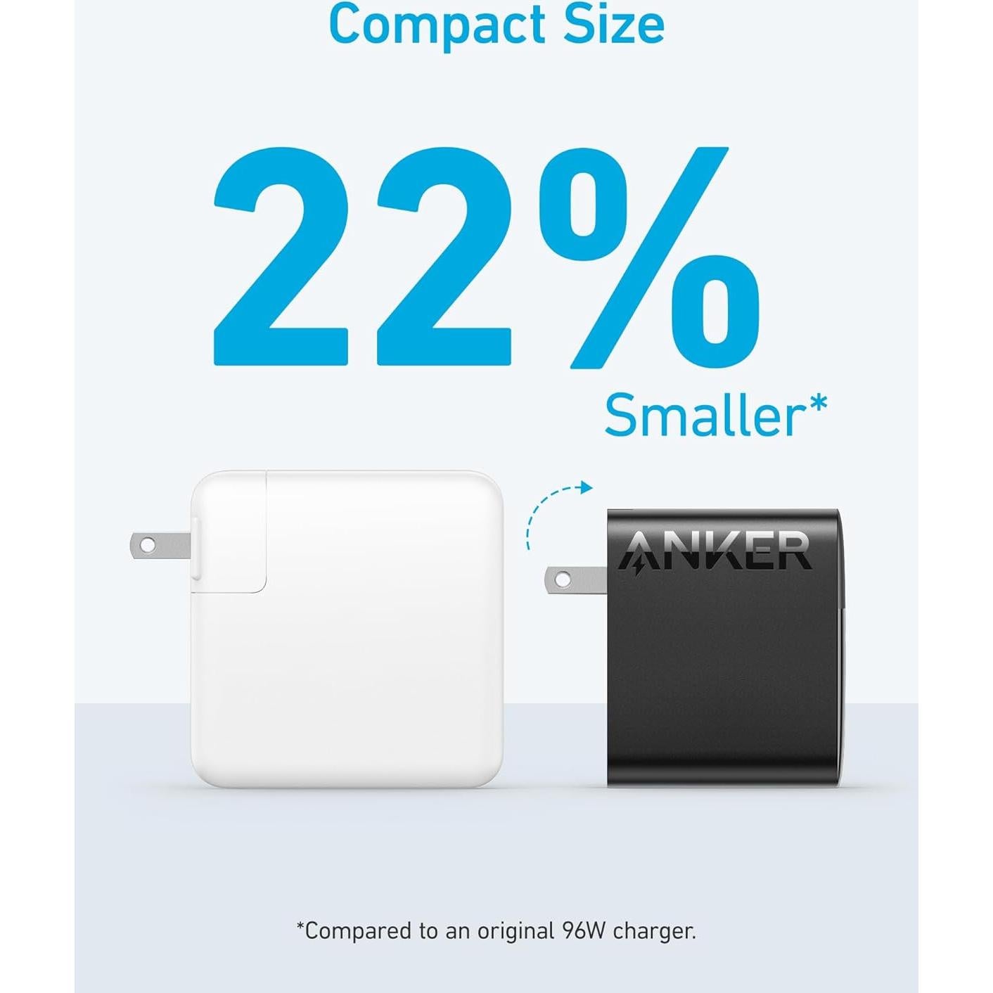 Cargador Anker 317 USB-C 100W Plegable para MacBook