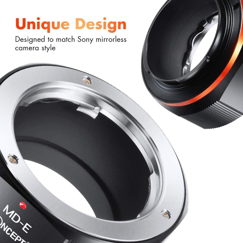Adaptador K&F Concept MD a NEX para Lentes Minolta a Sony E