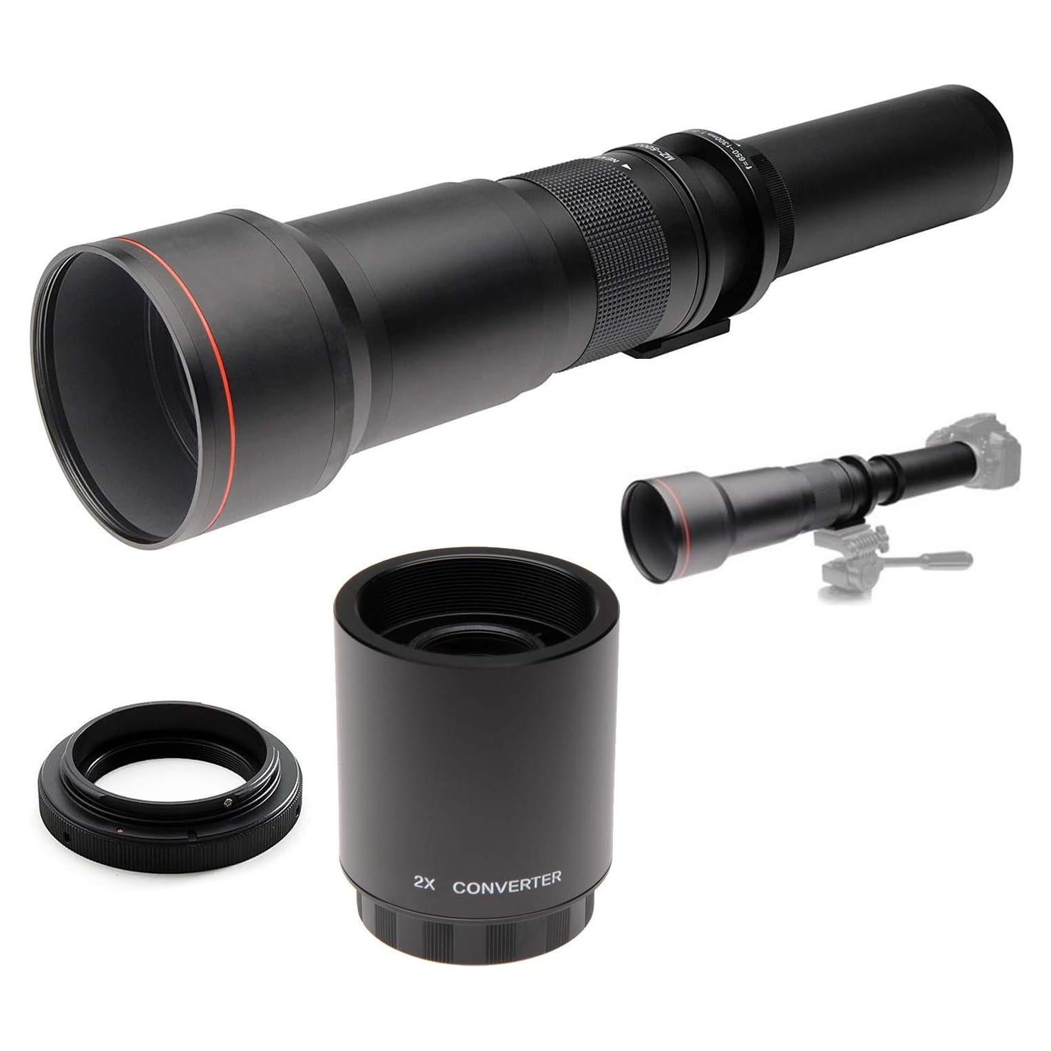 Lente Telefoto Manual 650-1300mm f/8 para Canon DSLR