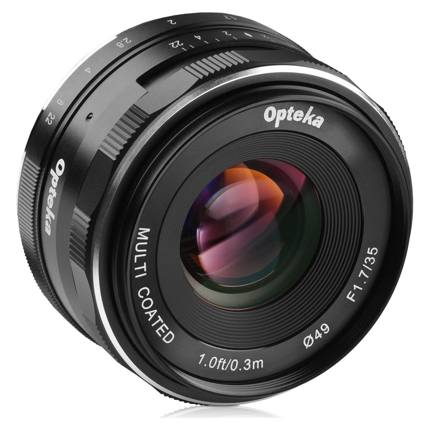 Lente Opteka 35mm f/1.7 Manual para Canon EF-M - 204g