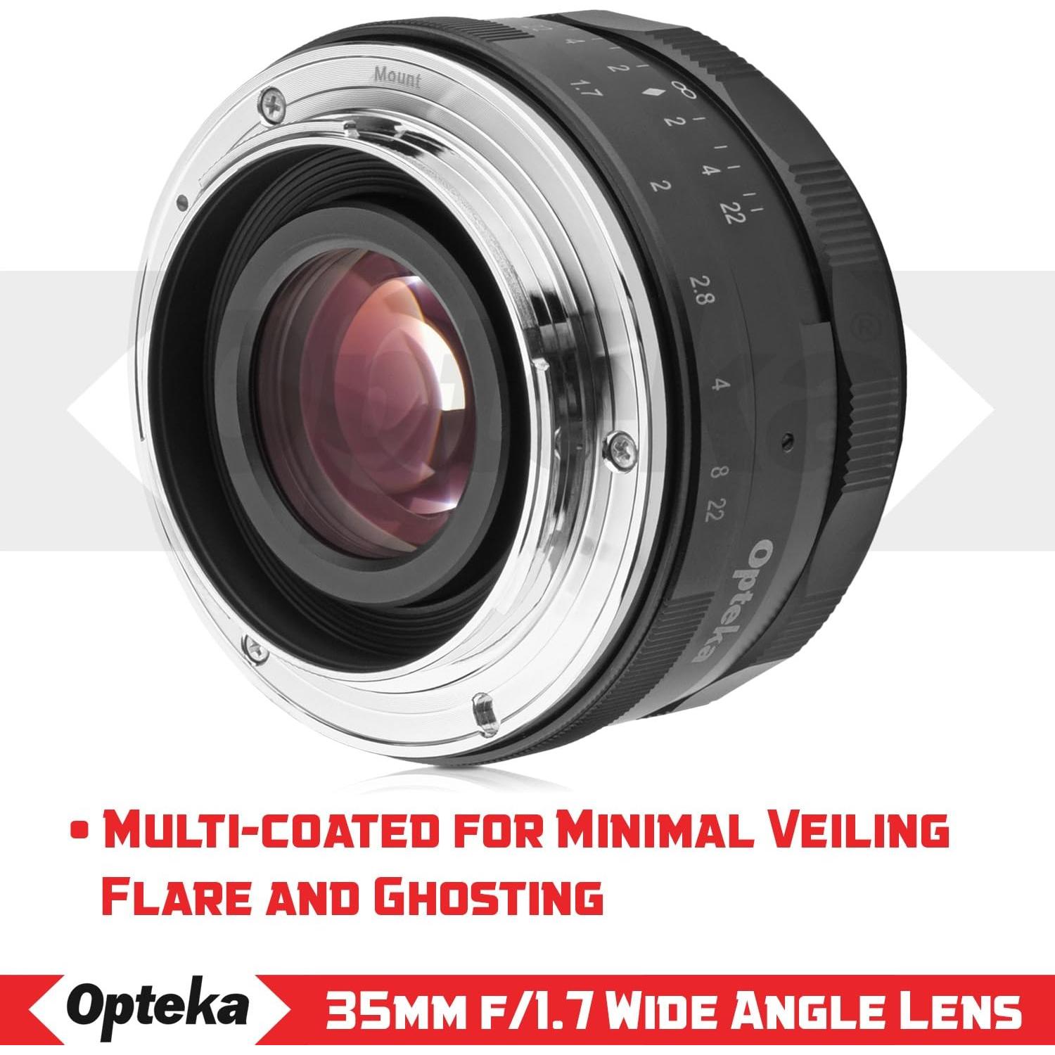 Lente Opteka 35mm f/1.7 Manual para Canon EF-M - 204g