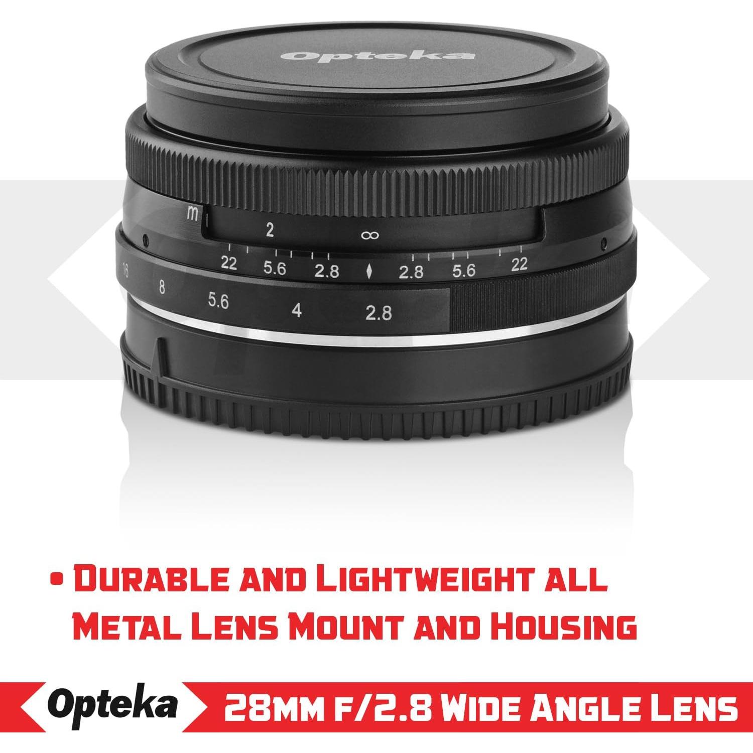 Lente Opteka 28mm f/2.8 Manual para Olympus M43