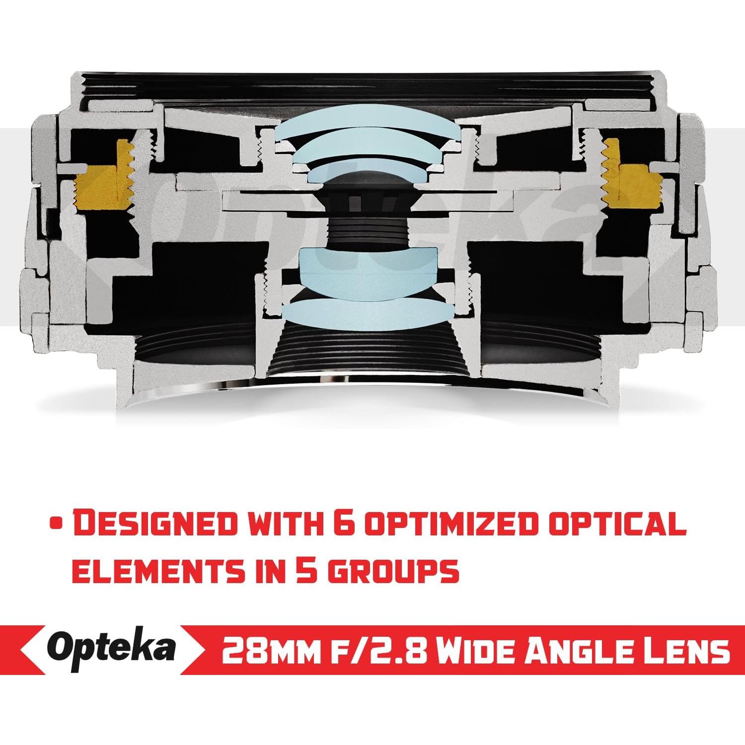 Lente Opteka 28mm f/2.8 Manual para Olympus M43