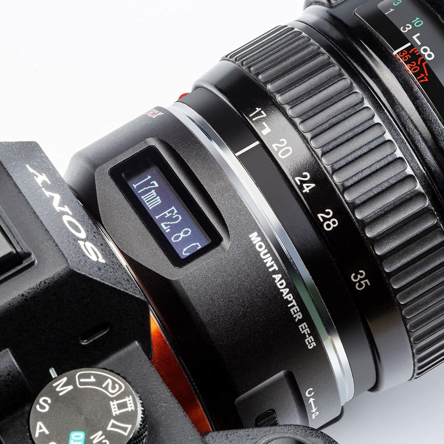 Adaptador de Lente VILTROX EF-E5 para Sony E-Mount con Pantalla OLED