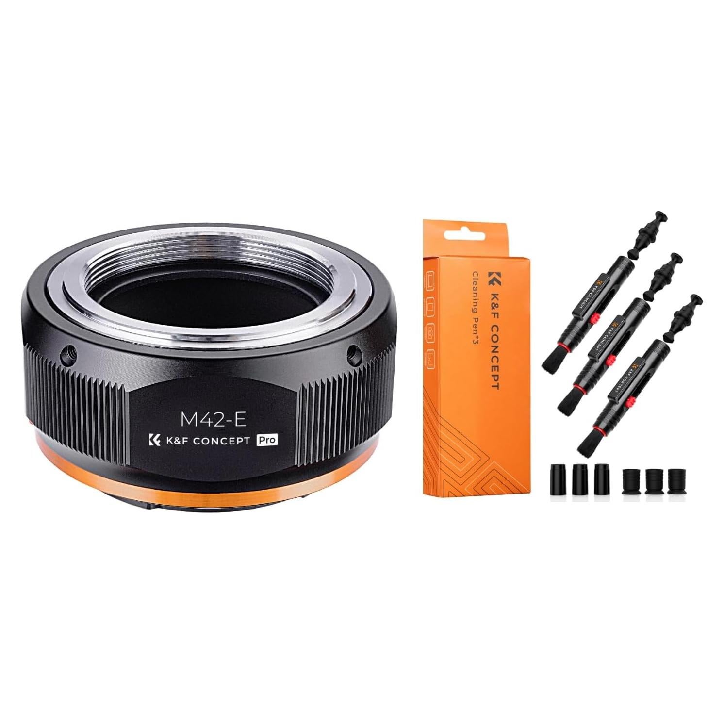 Adaptador de Montura de Lente K&F Concept + Bolígrafo de Limpieza