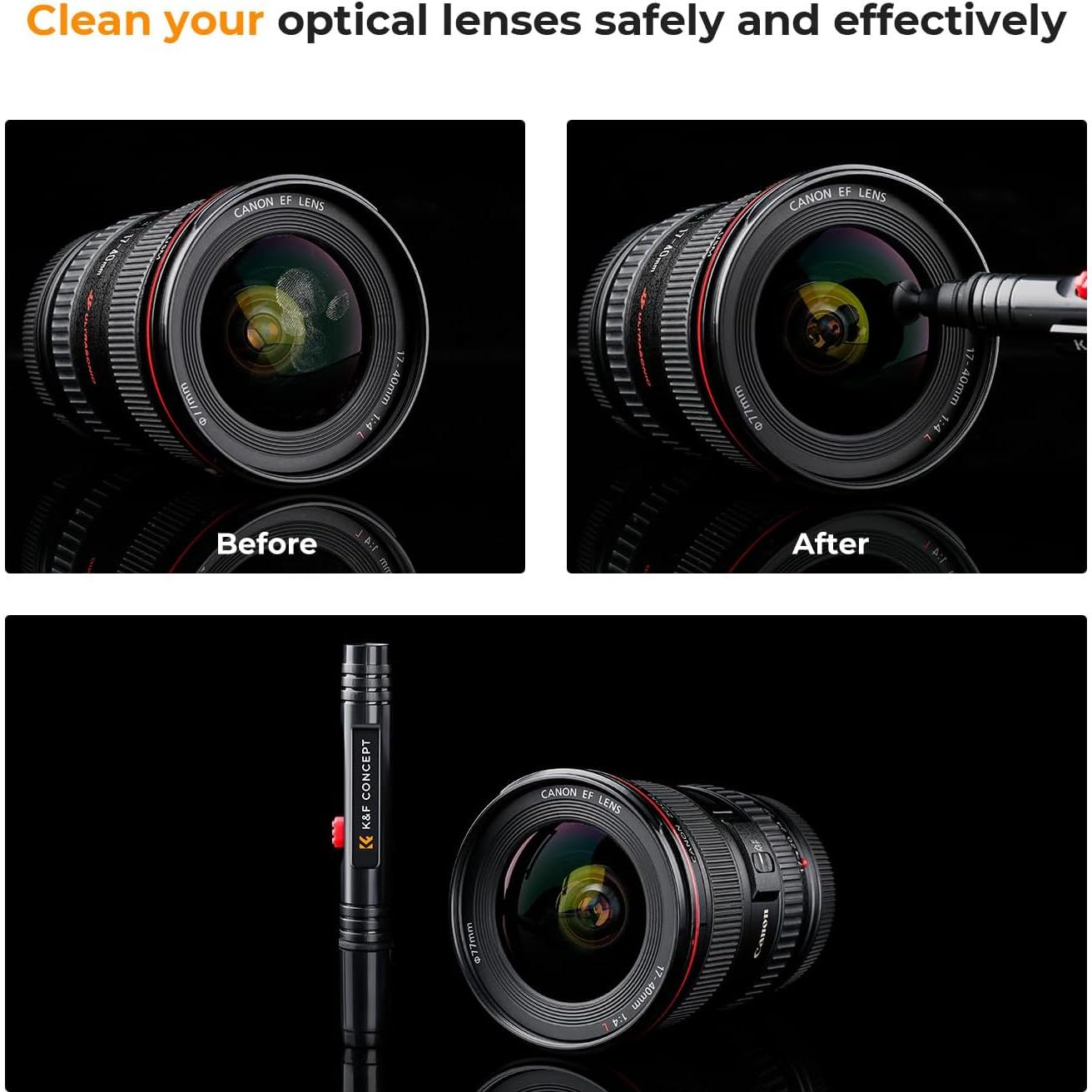 Adaptador de Montura de Lente K&F Concept + Bolígrafo de Limpieza