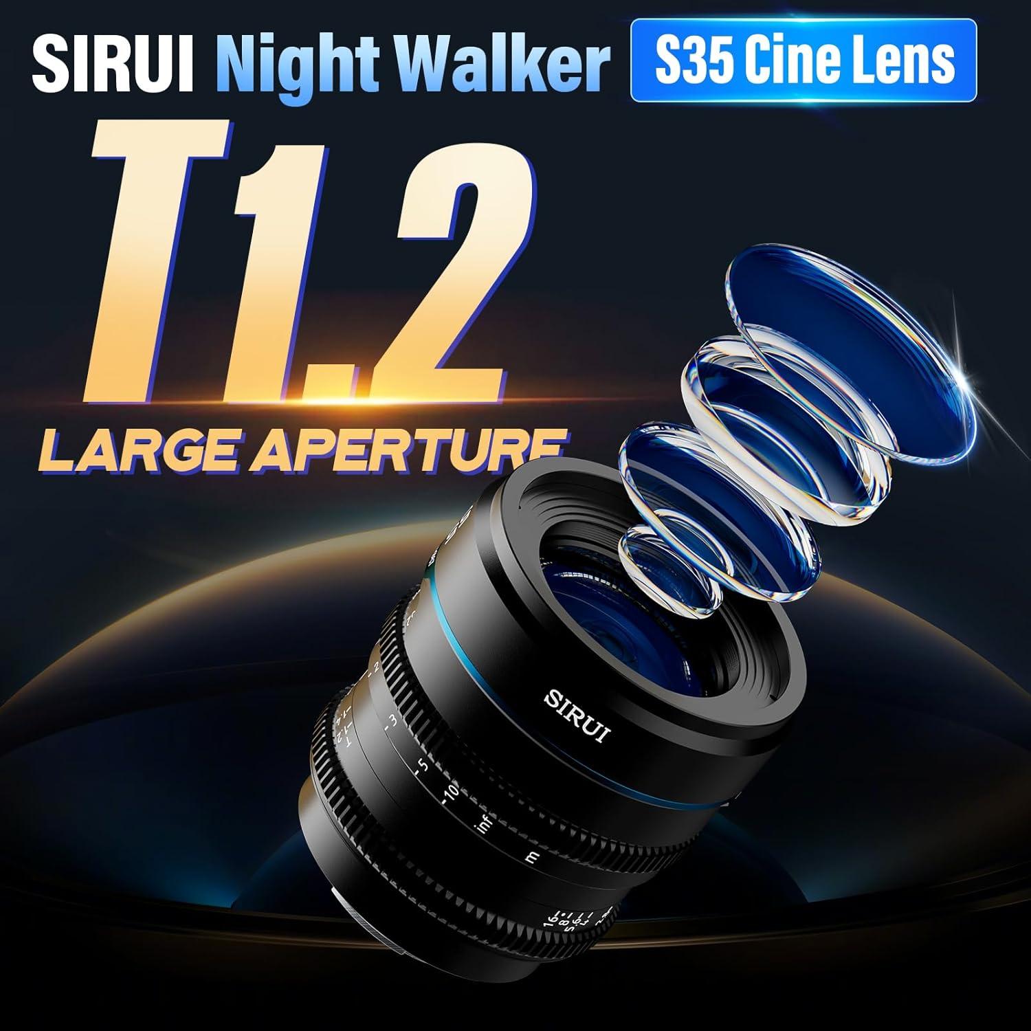 Lente Cine SIRUI Night Walker 24mm T1.2 para Cámaras APS-C