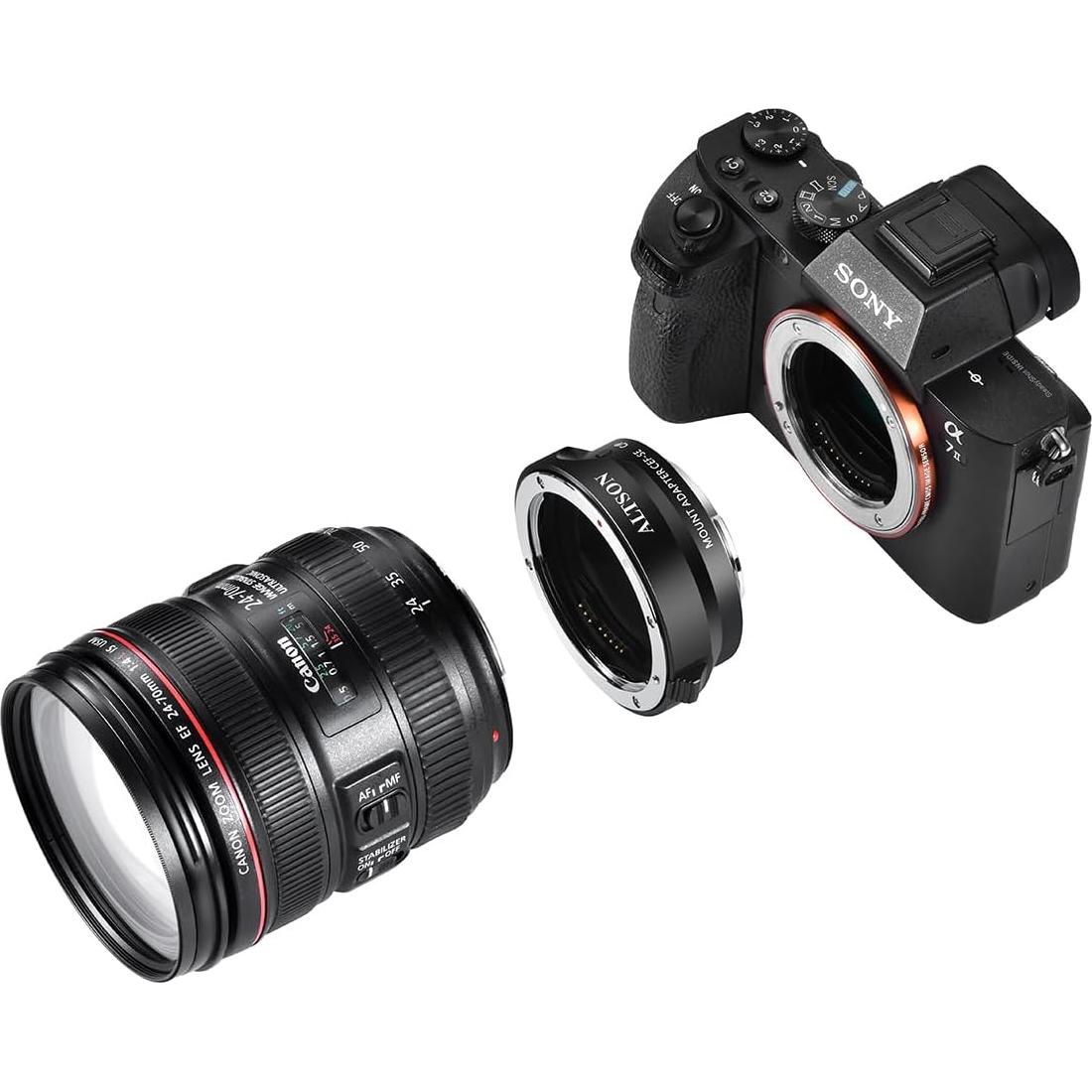 Adaptador de lente EF-SE VONOV para Canon EF a Sony E-Mount
