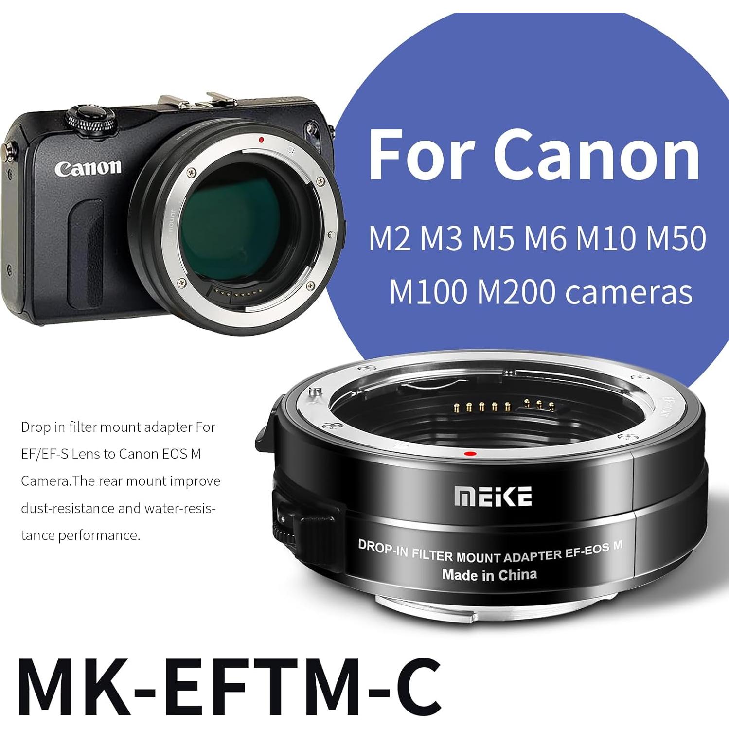 Adaptador de lente Meike MK-EFTM-C para Canon EF/EF-S