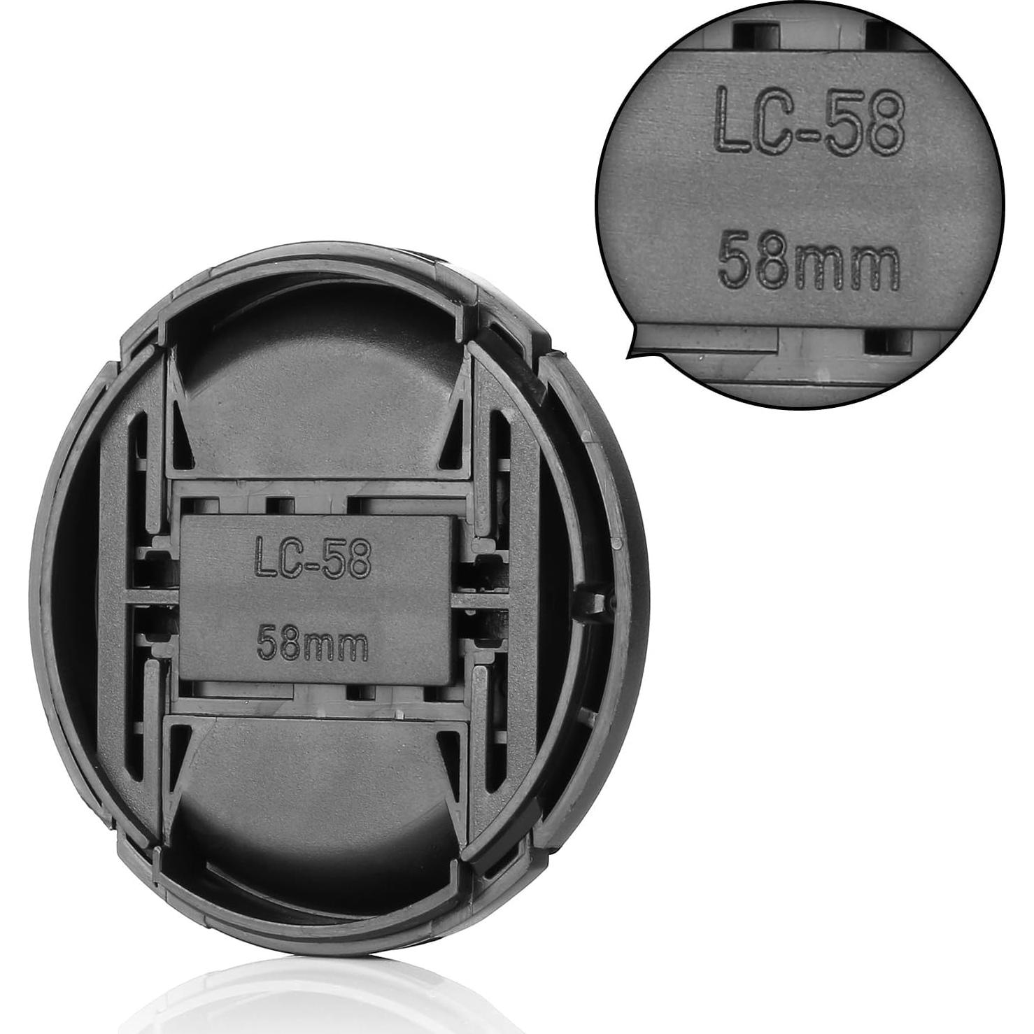 Tapa de lente 58mm ChromLives con agujero para correa DSLR