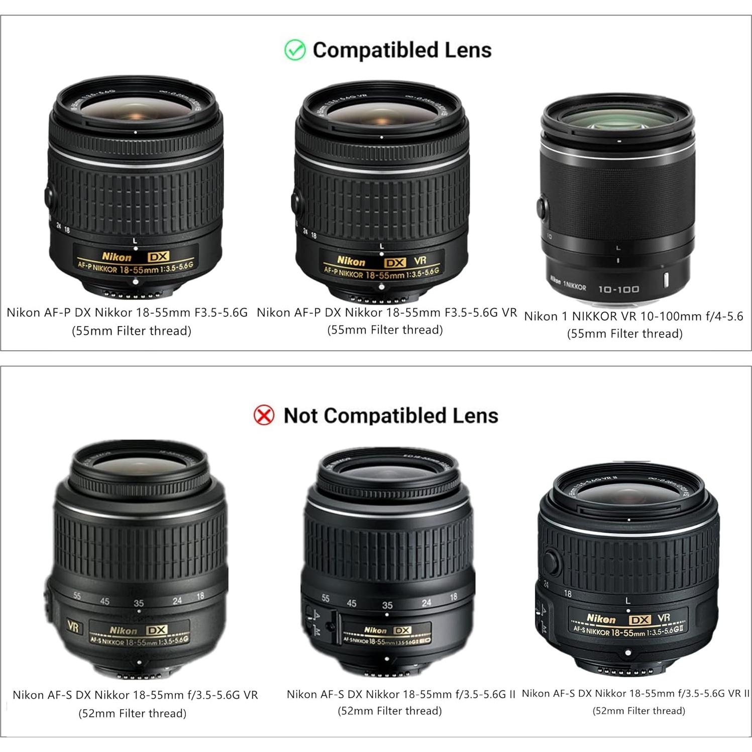 Capucha de Lente JJC Reversible para Nikon 18-55mm F3.5-5.6