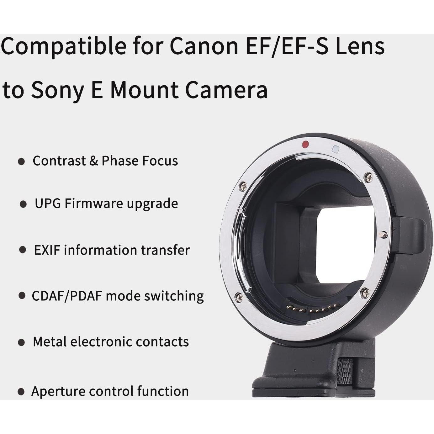 Adaptador Enfoque Automático Foto4easy EF-NEX IV para Lentes Canon a Sony