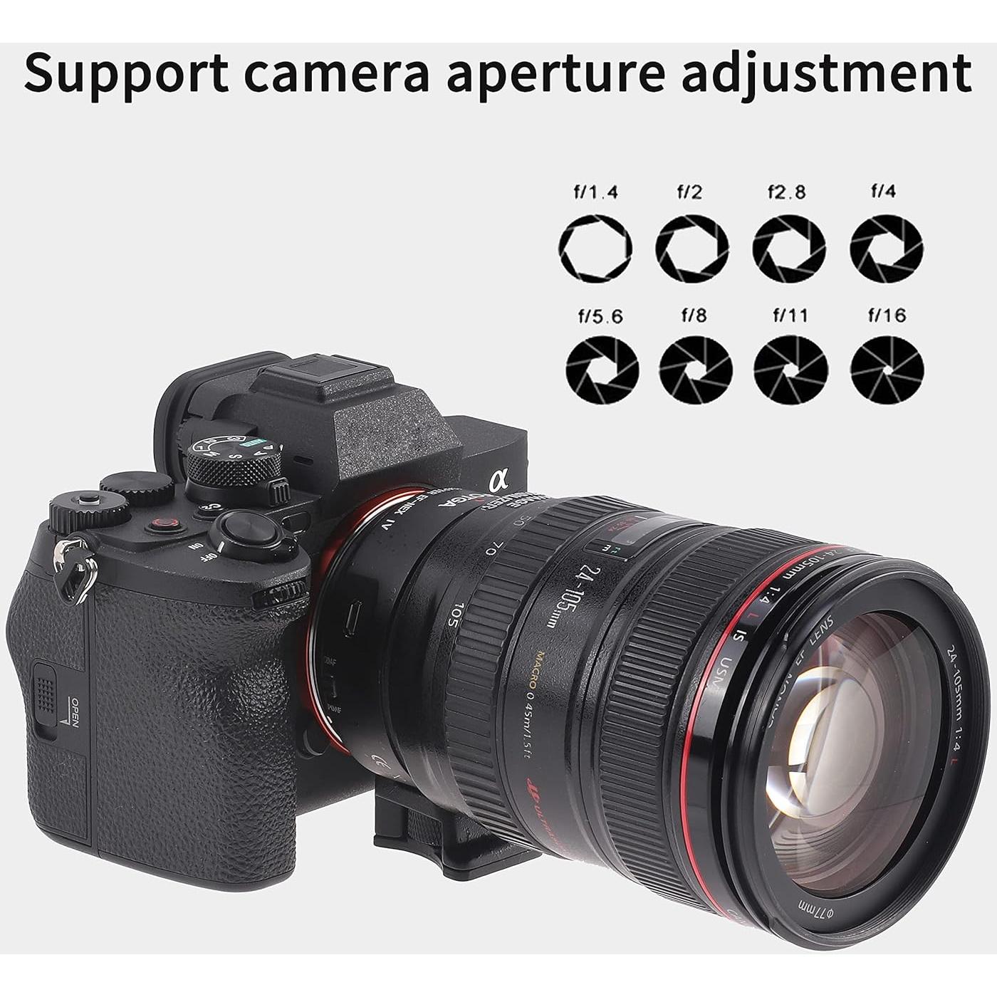 Adaptador Enfoque Automático Foto4easy EF-NEX IV para Lentes Canon a Sony