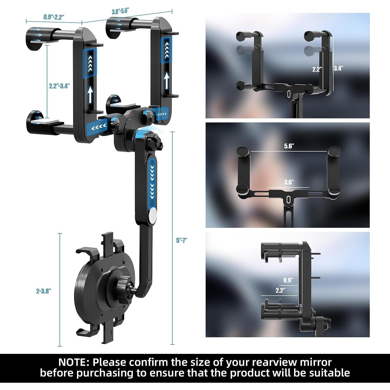 Soporte para Teléfono en Espejo Retrovisor SXhyf 360° Ajustable