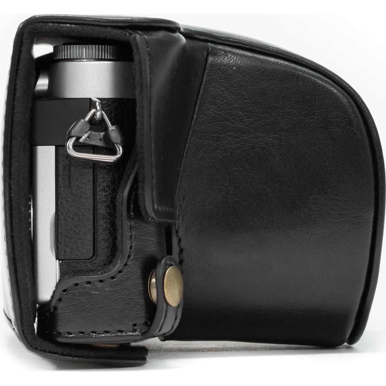 Funda de cámara de cuero MegaGear Ever Ready para Panasonic Lumix DC-GX850, DMC-GF7, DMC-GF8, DC-GX800, DC-GF9