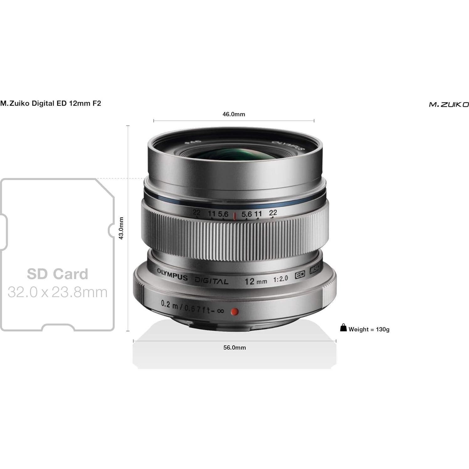 Lente Gran Angular Olympus M.Zuiko 12mm f/2.0 Micro Cuatro Tercios