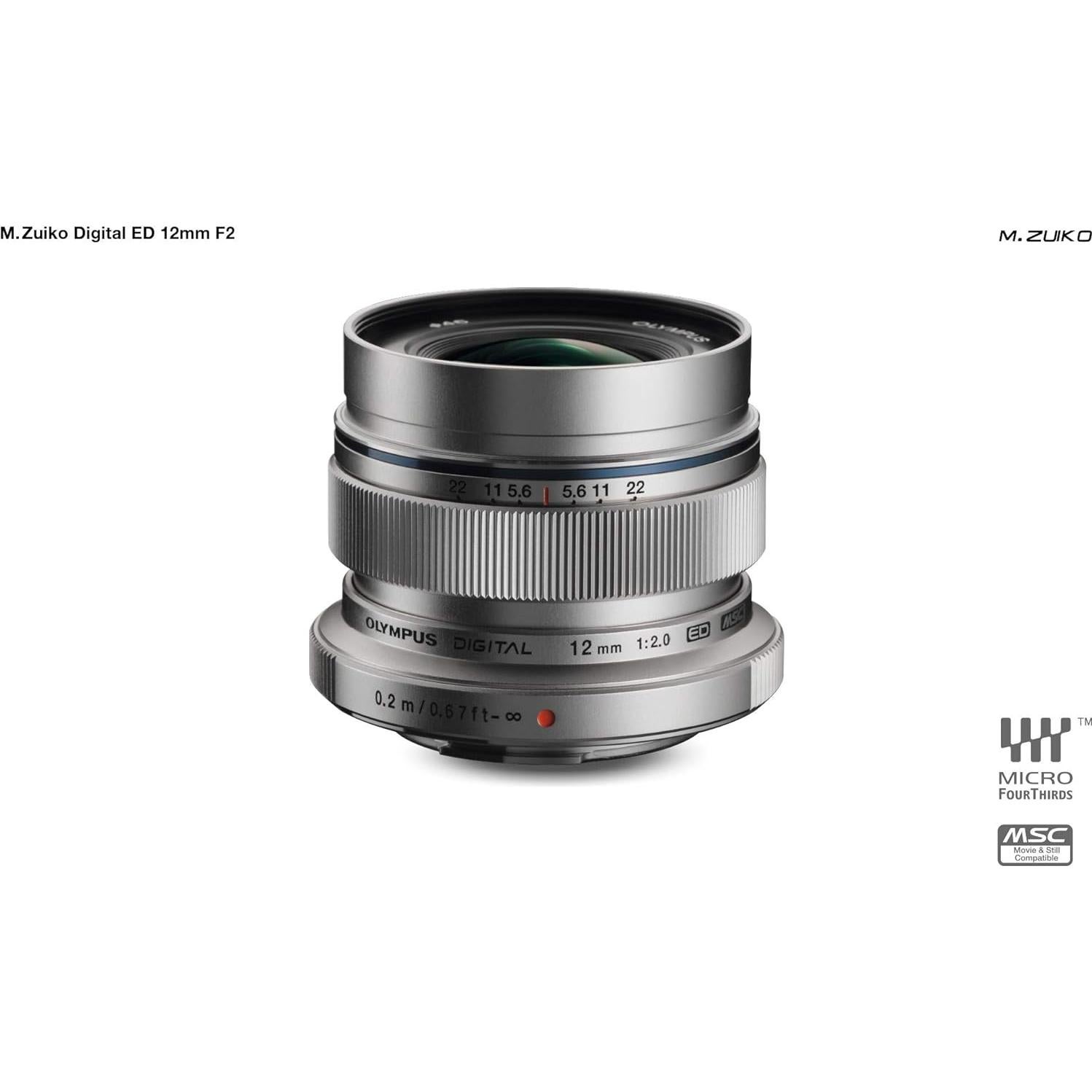 Lente Gran Angular Olympus M.Zuiko 12mm f/2.0 Micro Cuatro Tercios