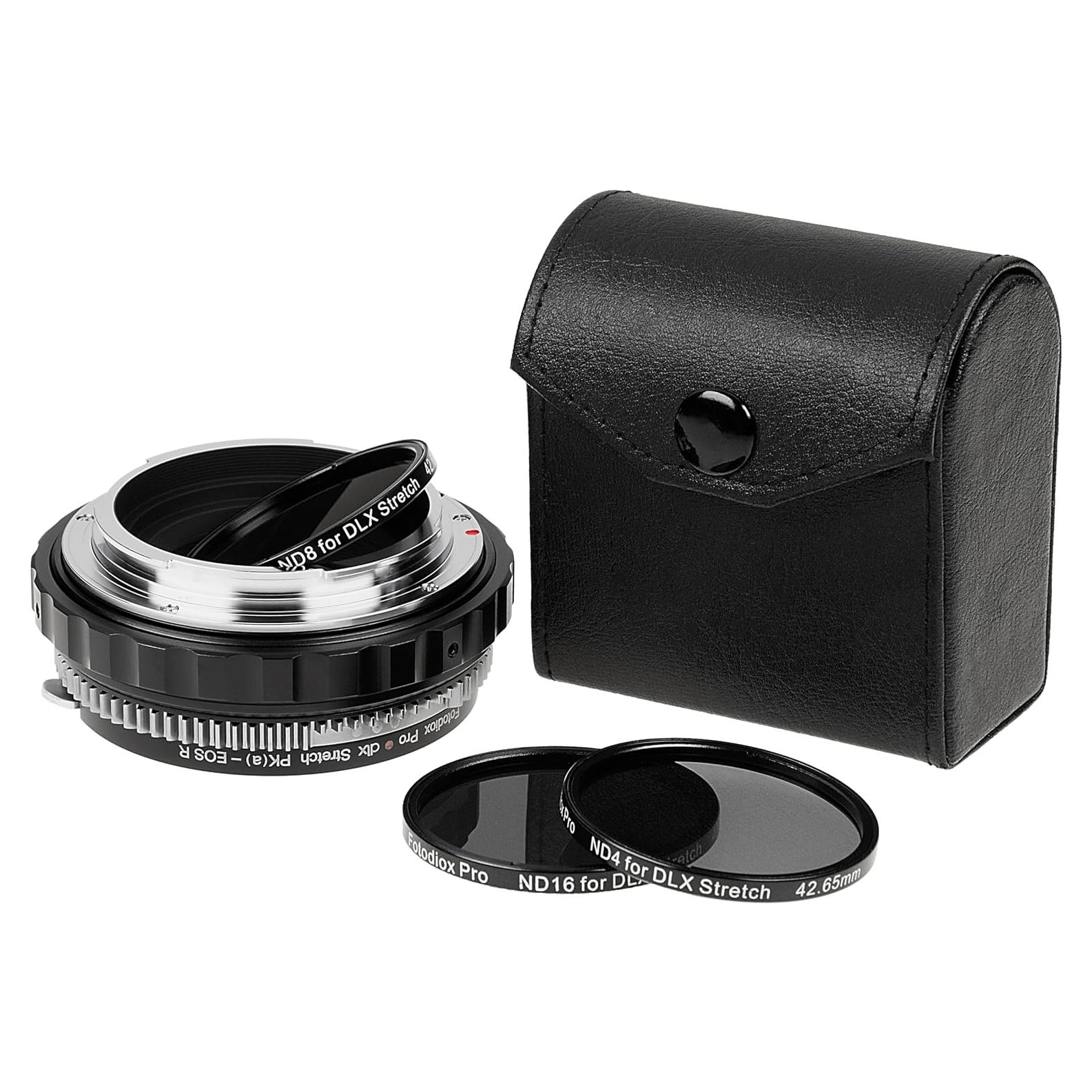 Adaptador Fotodiox DLX Stretch Pentax K a EOS R/RF con Filtros ND