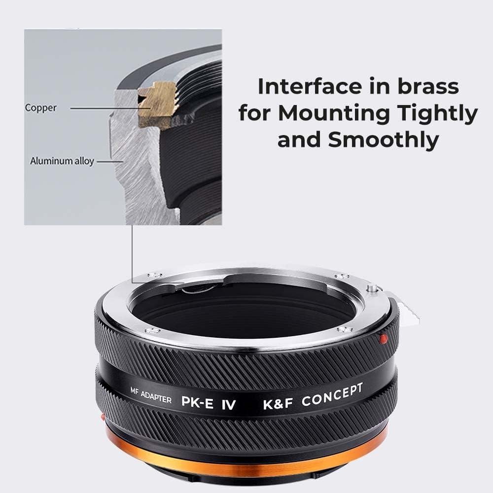 Adaptador de Montura K&F Concept IV PRO Pentax K a Sony E