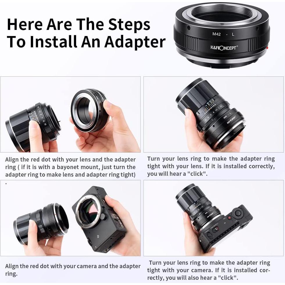 Adaptador de Montura de Lente K&F Concept M42 a Cuerpo L