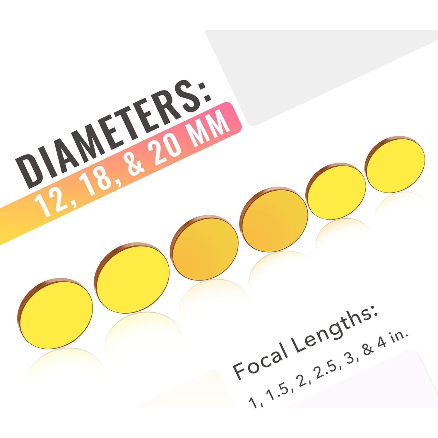 Lente de Foco ZnSe 18mm OMTech para Grabadoras Láser CO2 50W-80W