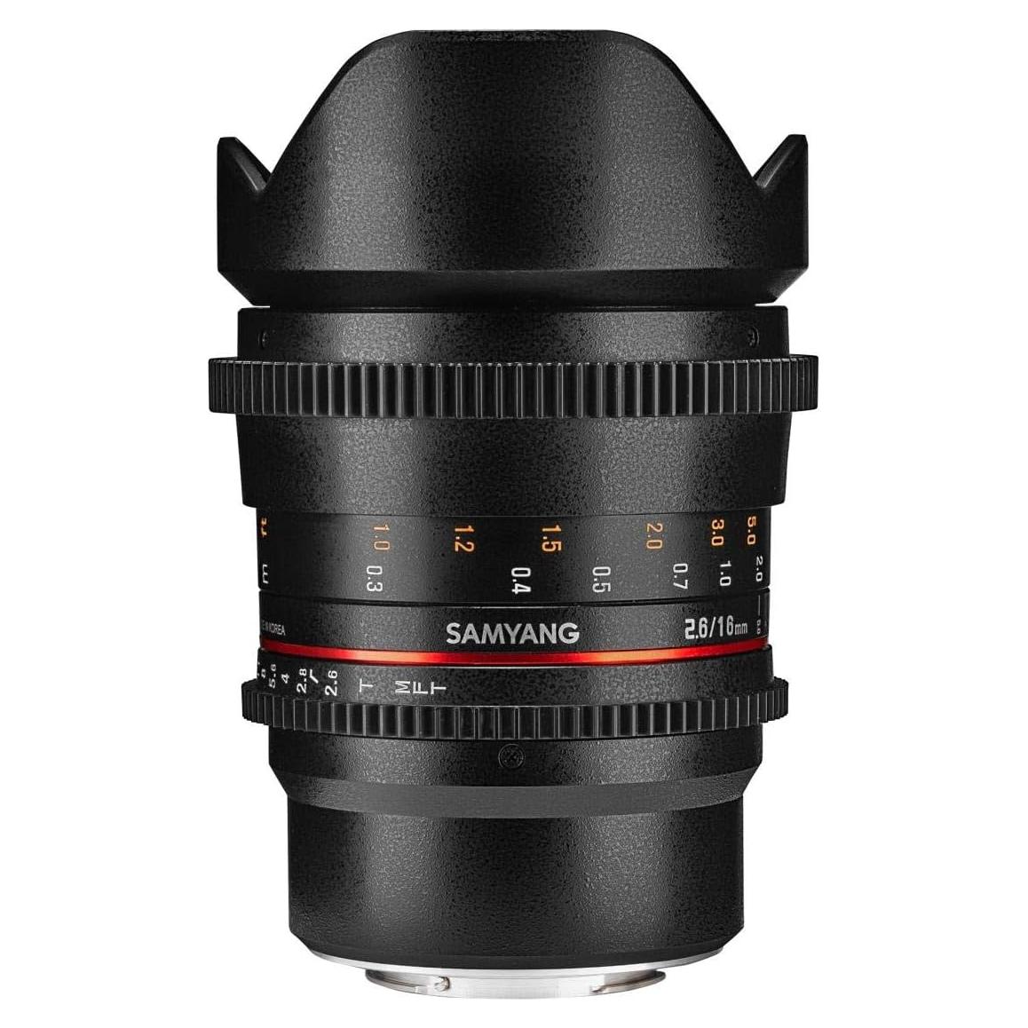 Lente de Video Samyang 16mm T2.6 VDSLR para Micro 4/3