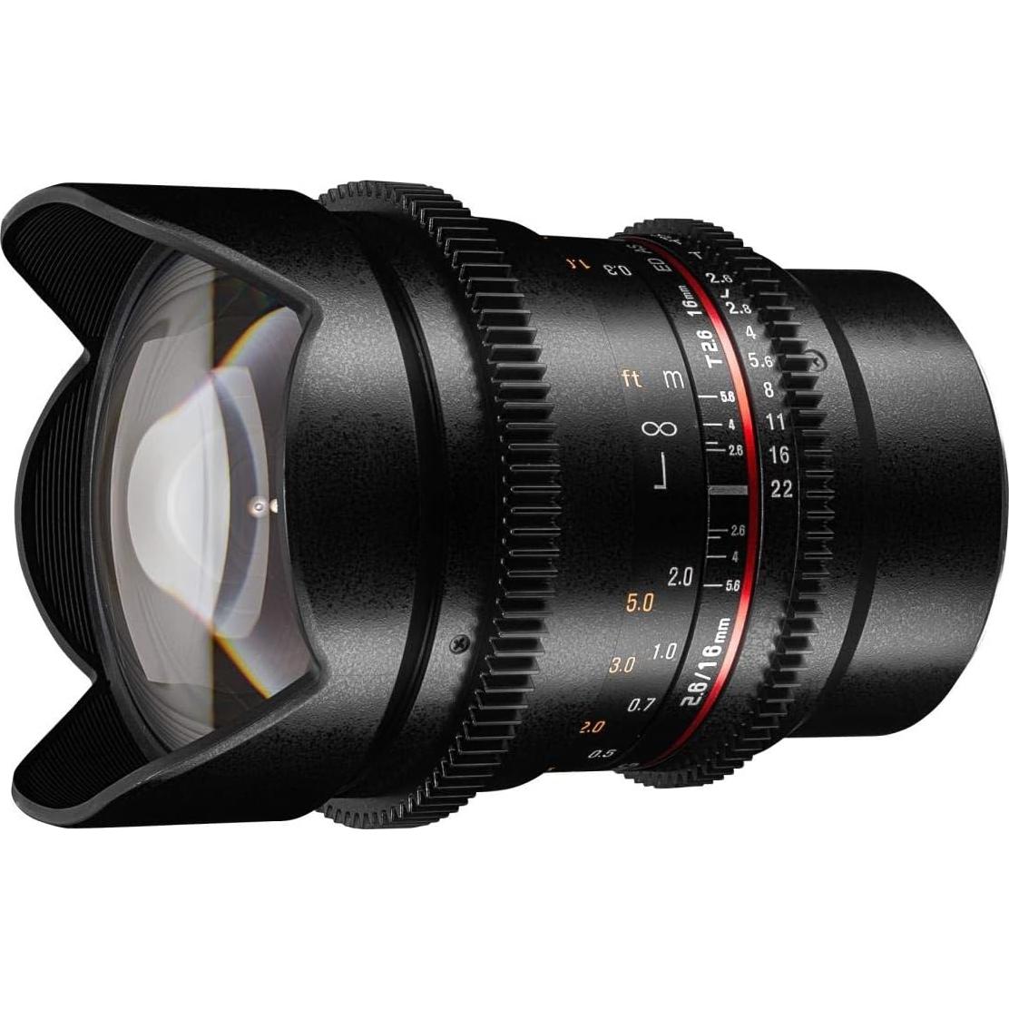 Lente de Video Samyang 16mm T2.6 VDSLR para Micro 4/3
