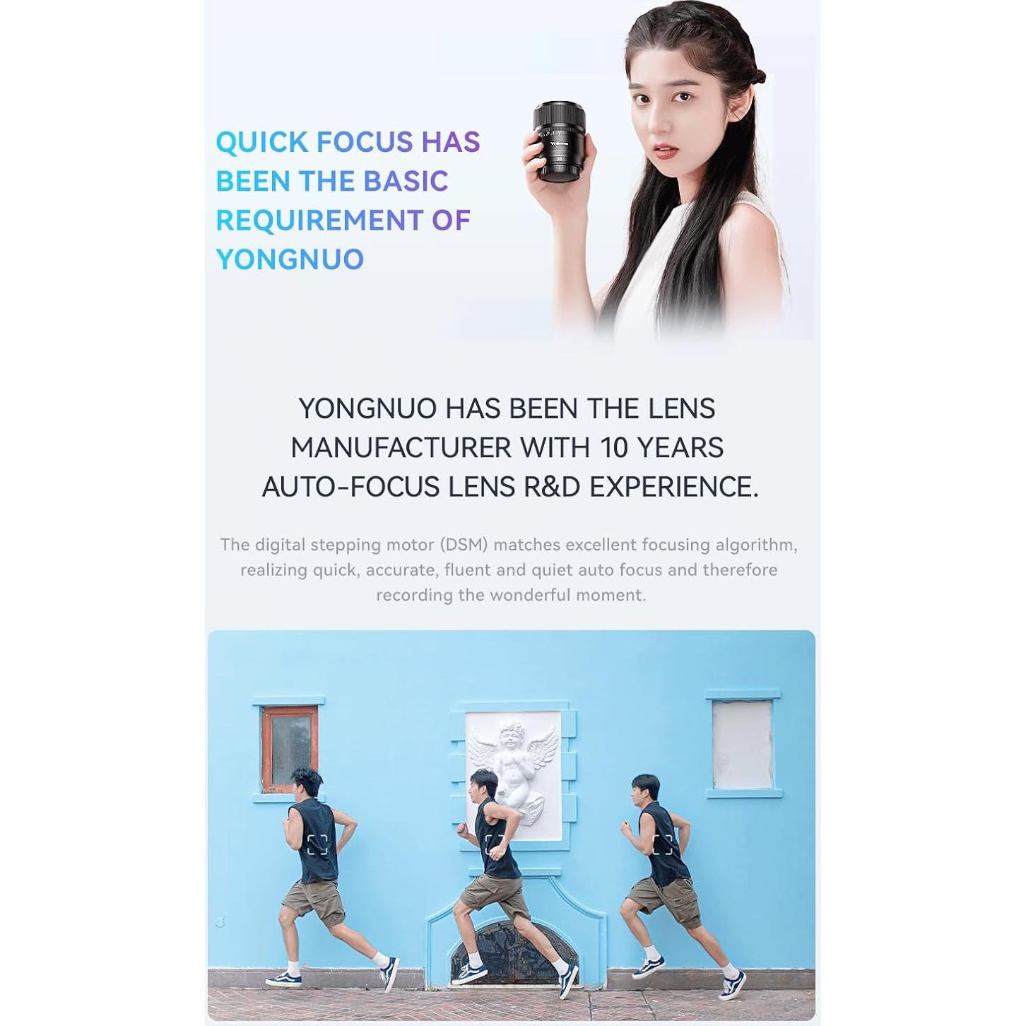 Lente Gran Angular YONGNUO YN33mm F1.4S DA DSM para Sony E