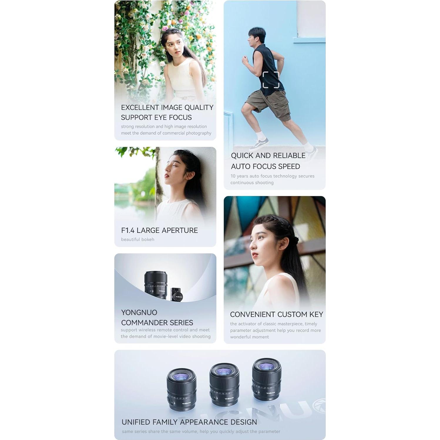 Lente Gran Angular YONGNUO YN33mm F1.4S DA DSM para Sony E