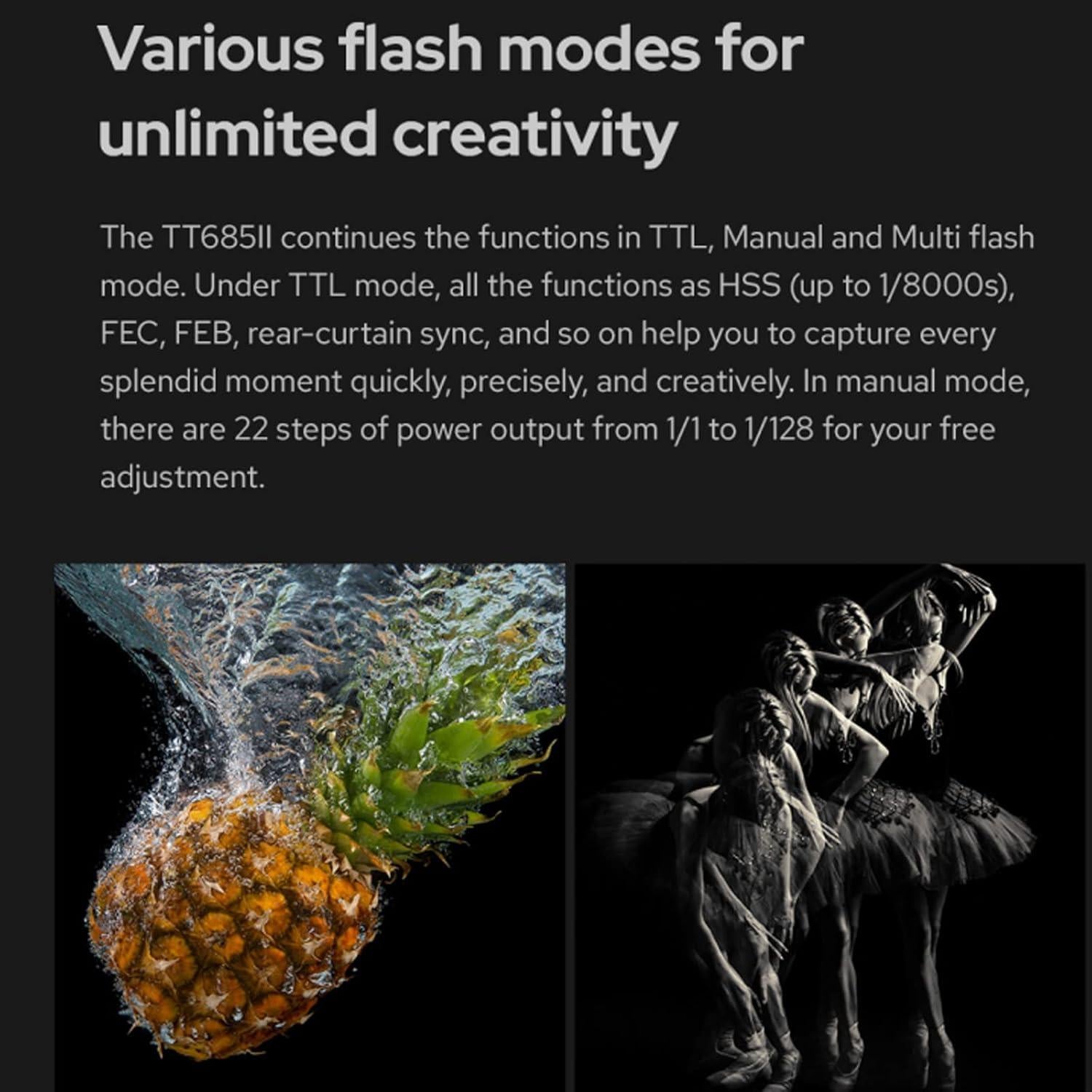 Flash Godox TT685II-C para Canon E-TTL Inalámbrico 2.4G