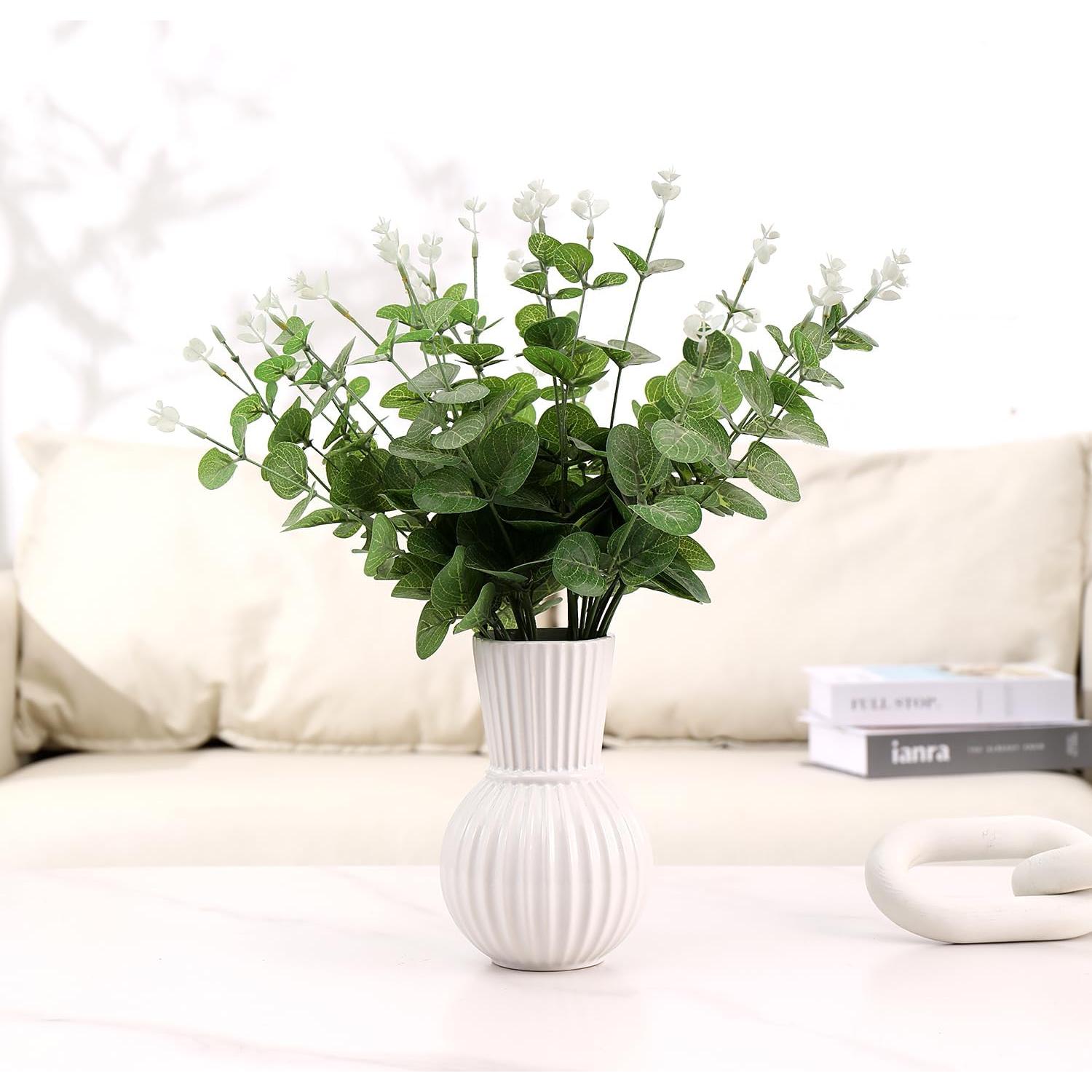 Jarrón de Cerámica Blanca YANWE1 17.78 cm Decoración